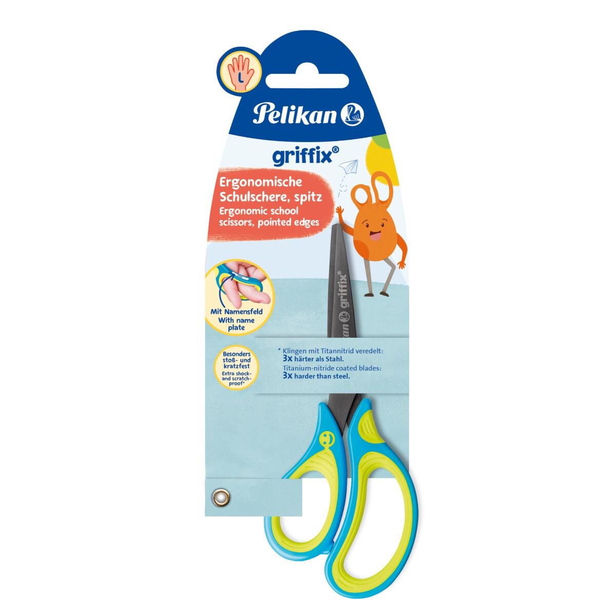 Pelikan Foarfeca Griffix pentru stangaci Herlitz Neon fresh 15 cm
