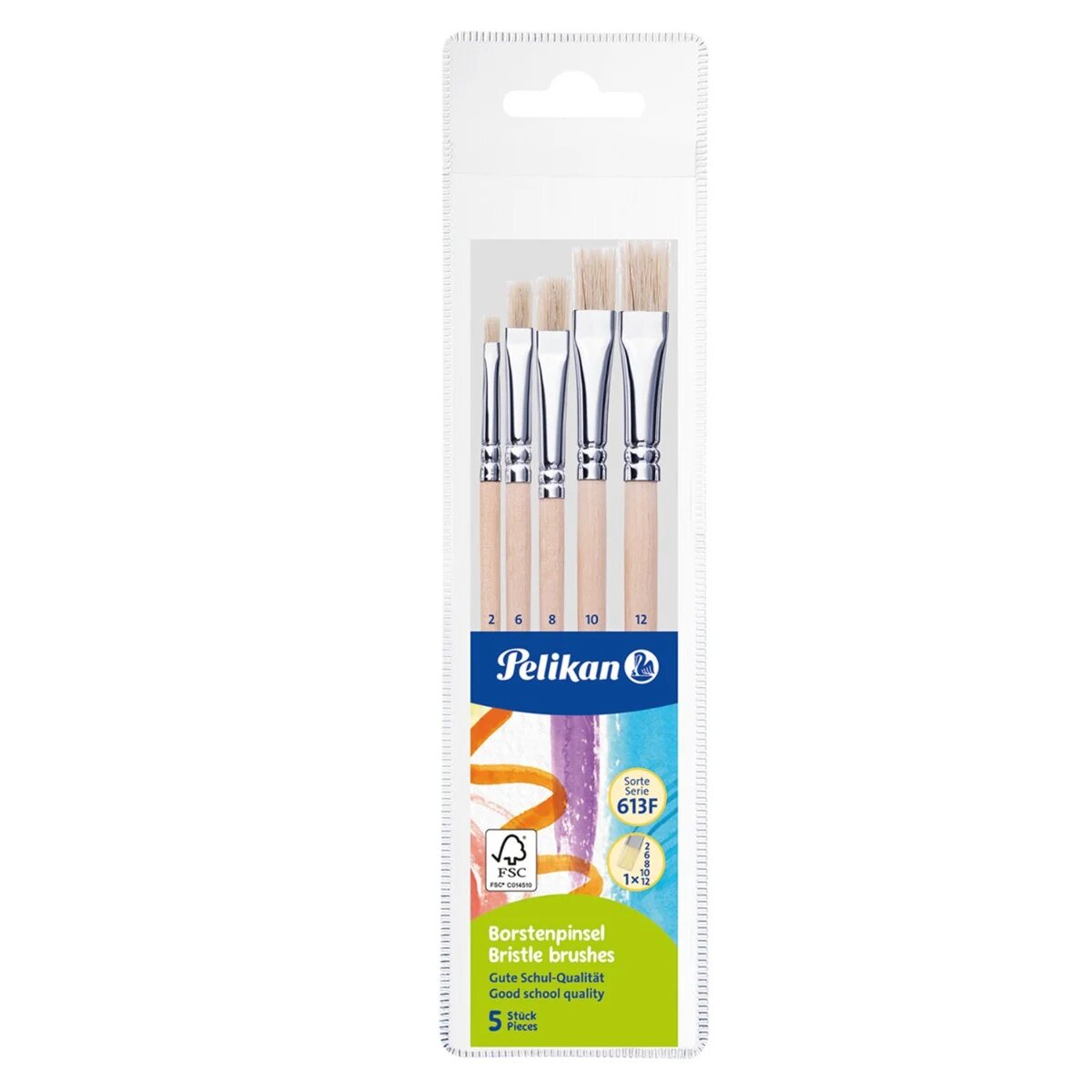 Pelikan Set 5 pensule cu varf lat Starter Seria 613F