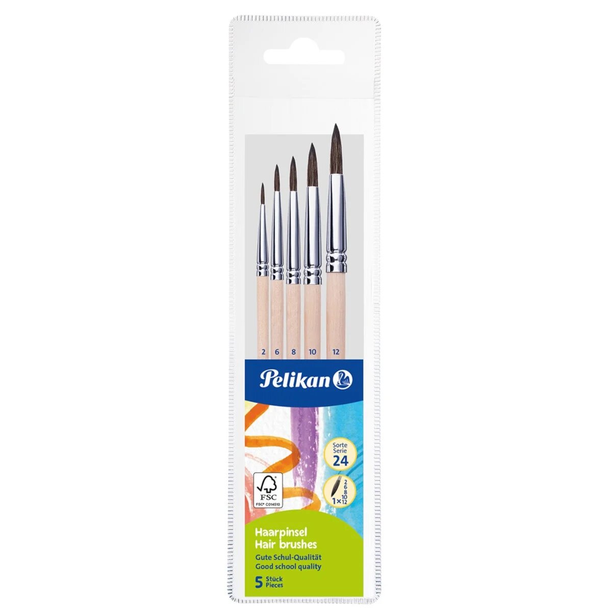 Pelikan Set 5 pensule cu varf rotund Starter Seria 24