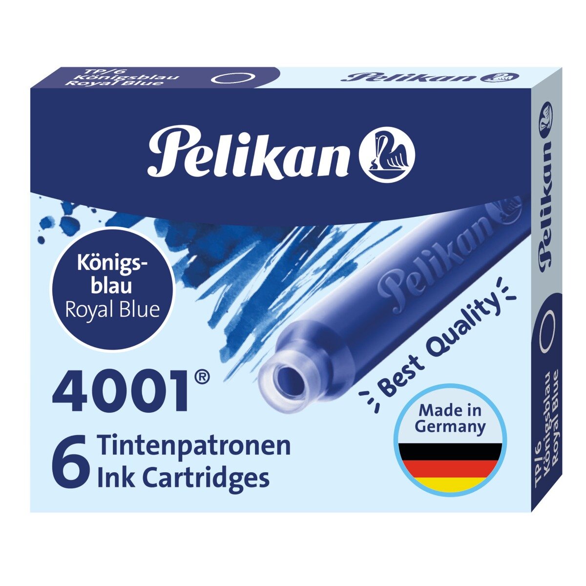 Pelikan Set 6 patroane mini cu cerneala Herlitz 4001 TP6 Cerneala Albastru Royal