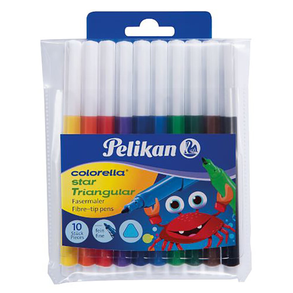 Pelikan Set carioci triunghiulare Colorella Star 10 buc
