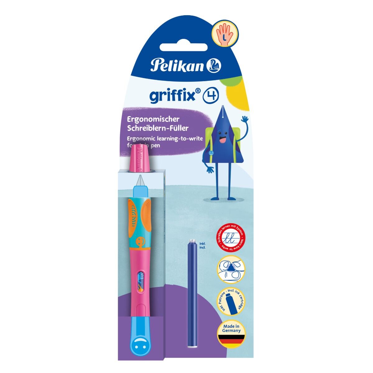 Pelikan Stilou Griffix pentru stangaci Herlitz Lovely Pink
