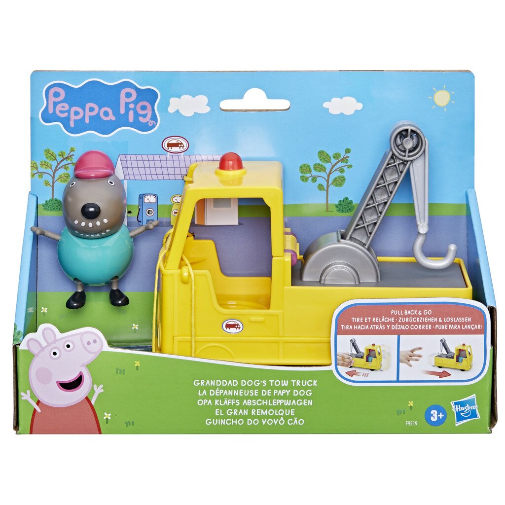 Peppa Pig Set figurina si camion cu macara Granddad Dog F9519