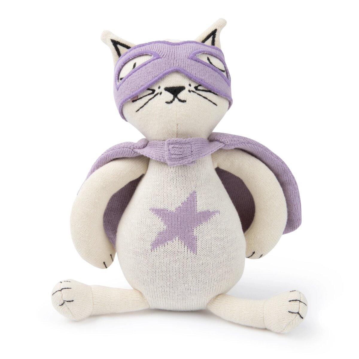 Picca Loulou Jucarie de plus din bumbac organic Super-pisica Cathy 25 cm