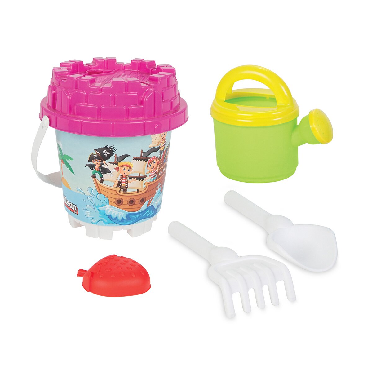 PILSAN Set jucarii pentru nisip galeata cu ustensile Mini Castel