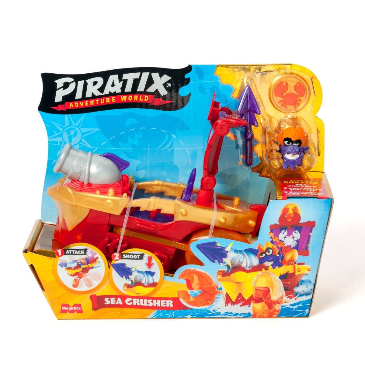 Piratix Set de joaca cu figurina Captain Bobster Nava Sea Crusher