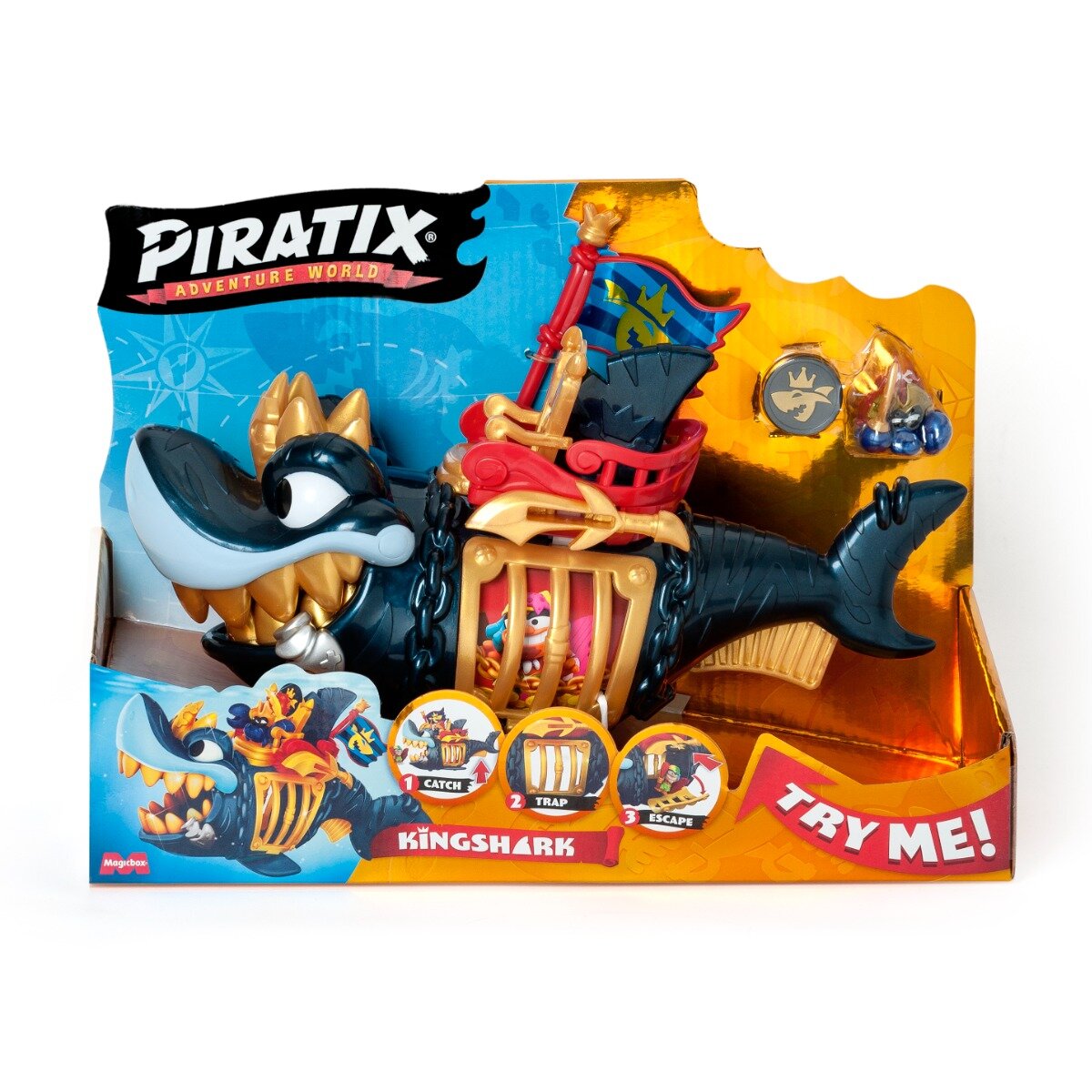 Piratix Set de joaca cu figurina King Shark Gold
