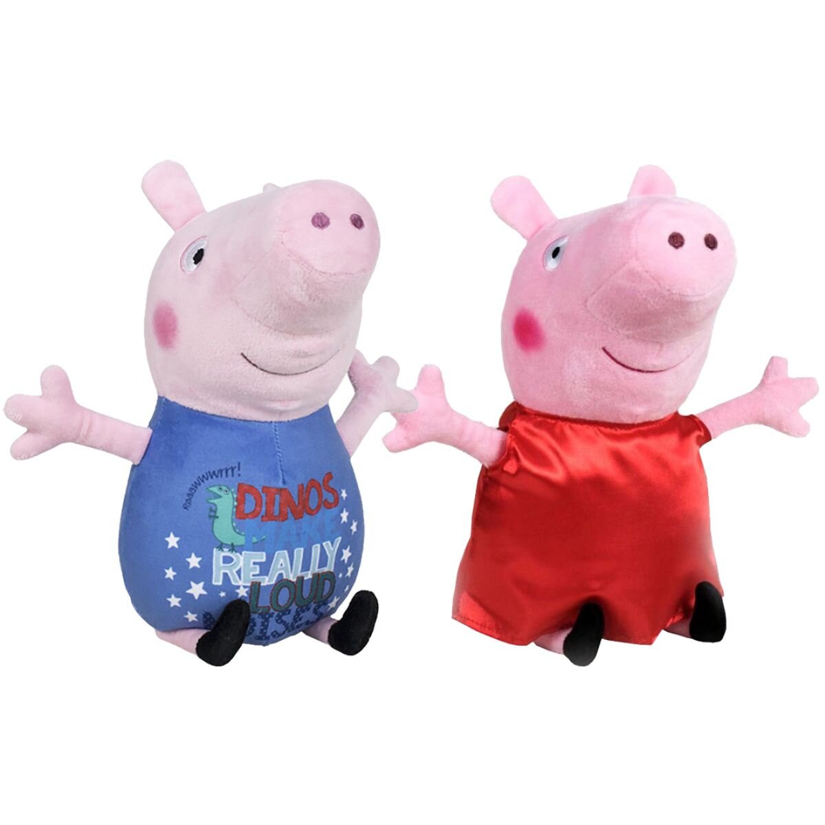 Play by Play Set 2 jucarii de plus George Dinos si Peppa Pig 17 cm