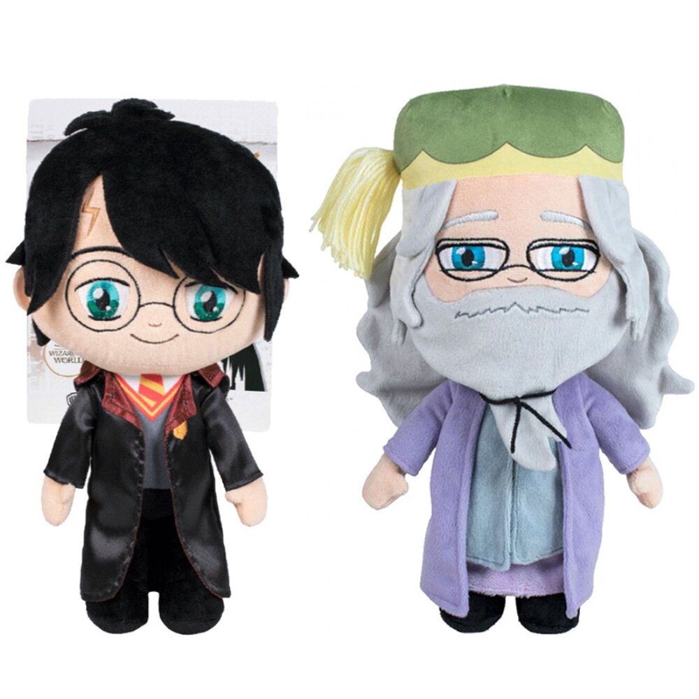 Play by Play Set 2 jucarii de plus Harry Potter cu pelerina satinata 30 cm si Albus Dumbledore 32 cm