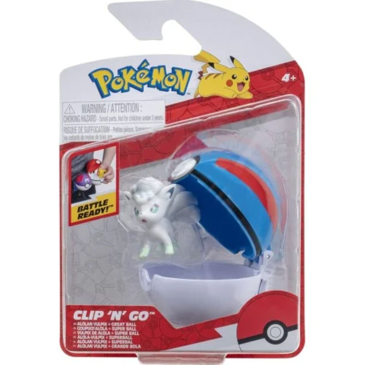 Pokemon Figurina in bila Clip N Go S2 Alolan Vulpix si Great Ball