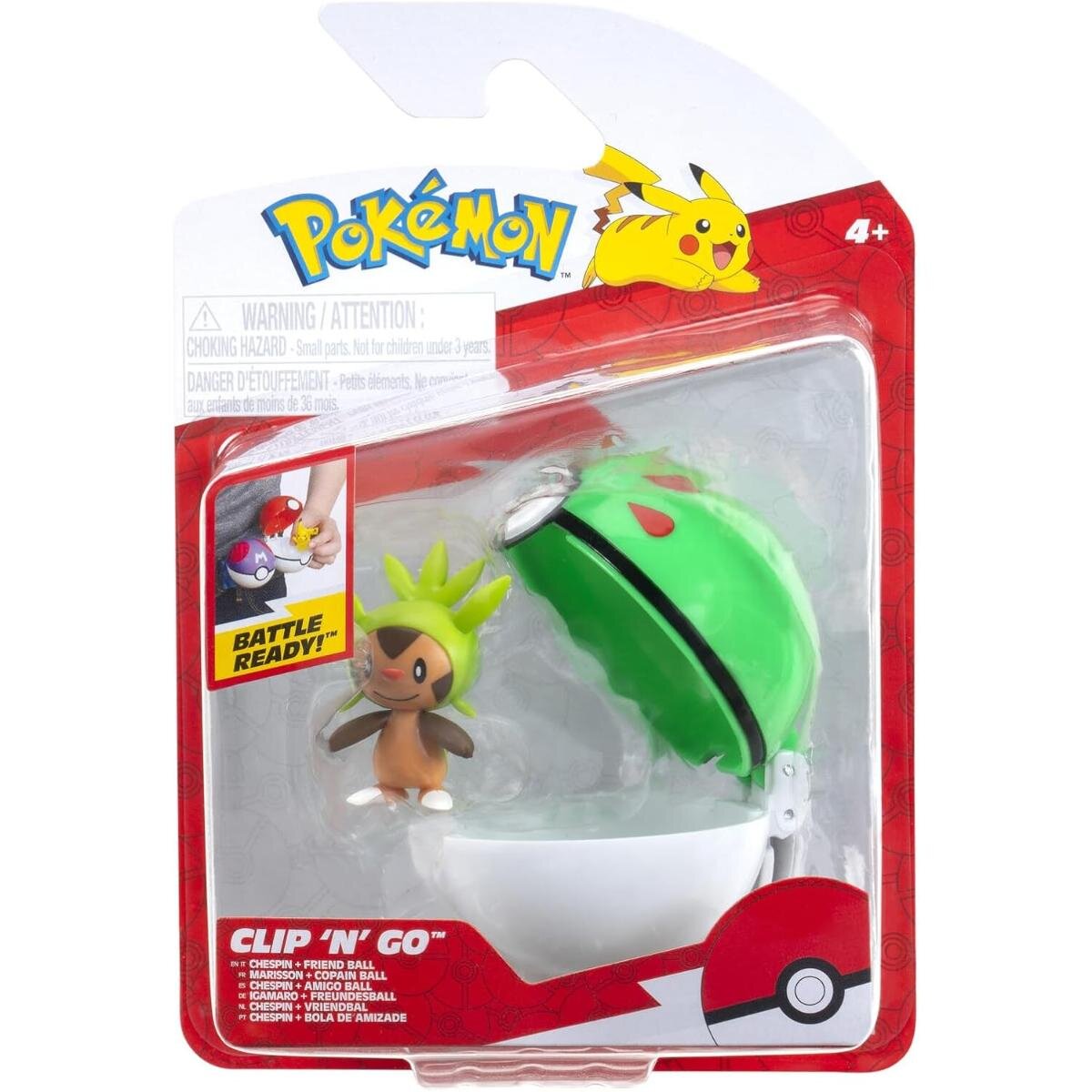 Pokemon Figurina in bila Clip N Go S2 Chespin si Friend Ball
