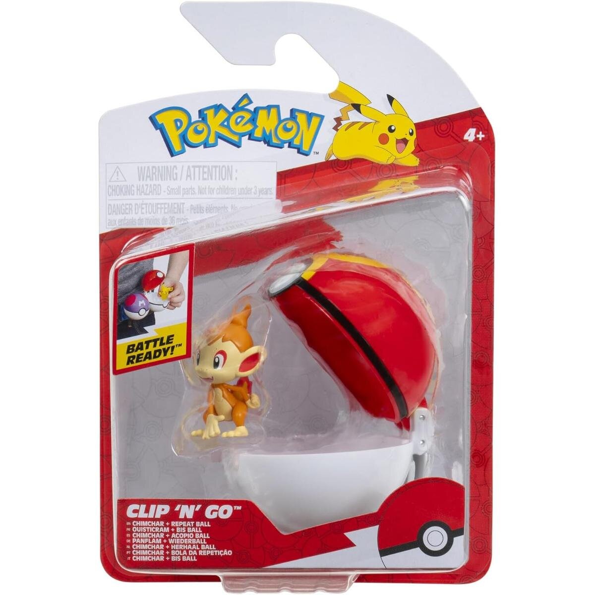 Pokemon Figurina in bila Clip N Go S2 Chimchar si Repeat Ball