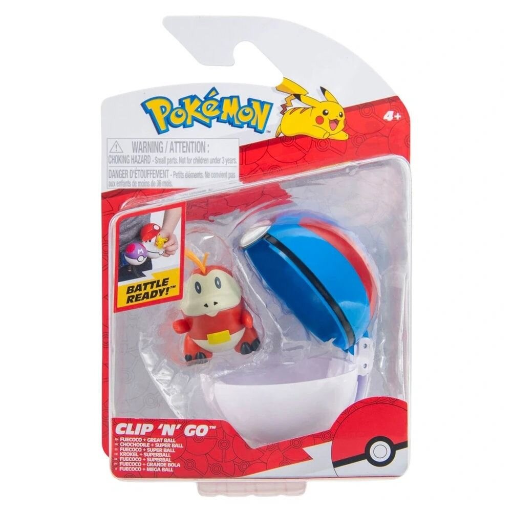 Pokemon Figurina in bila Clip N Go S2 Fuecoco si Great Ball