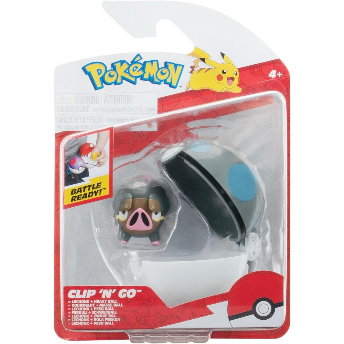 Pokemon Figurina in bila Clip N Go S2 Lechonk si Heavy Ball