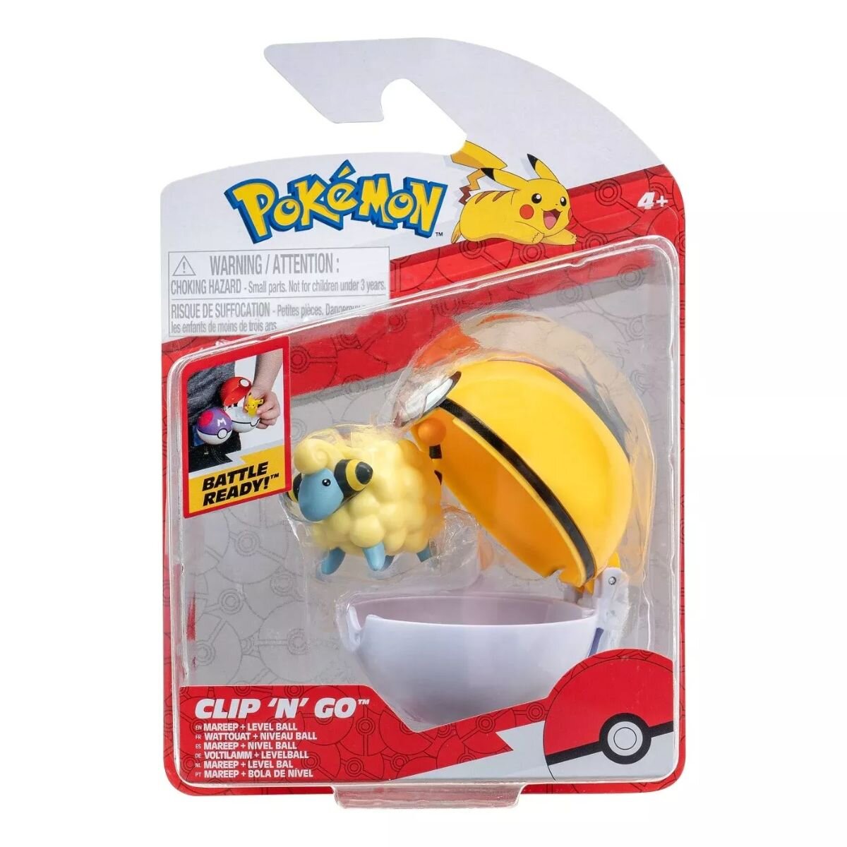 Pokemon Figurina in bila Clip N Go S2 Mareep si Level Ball