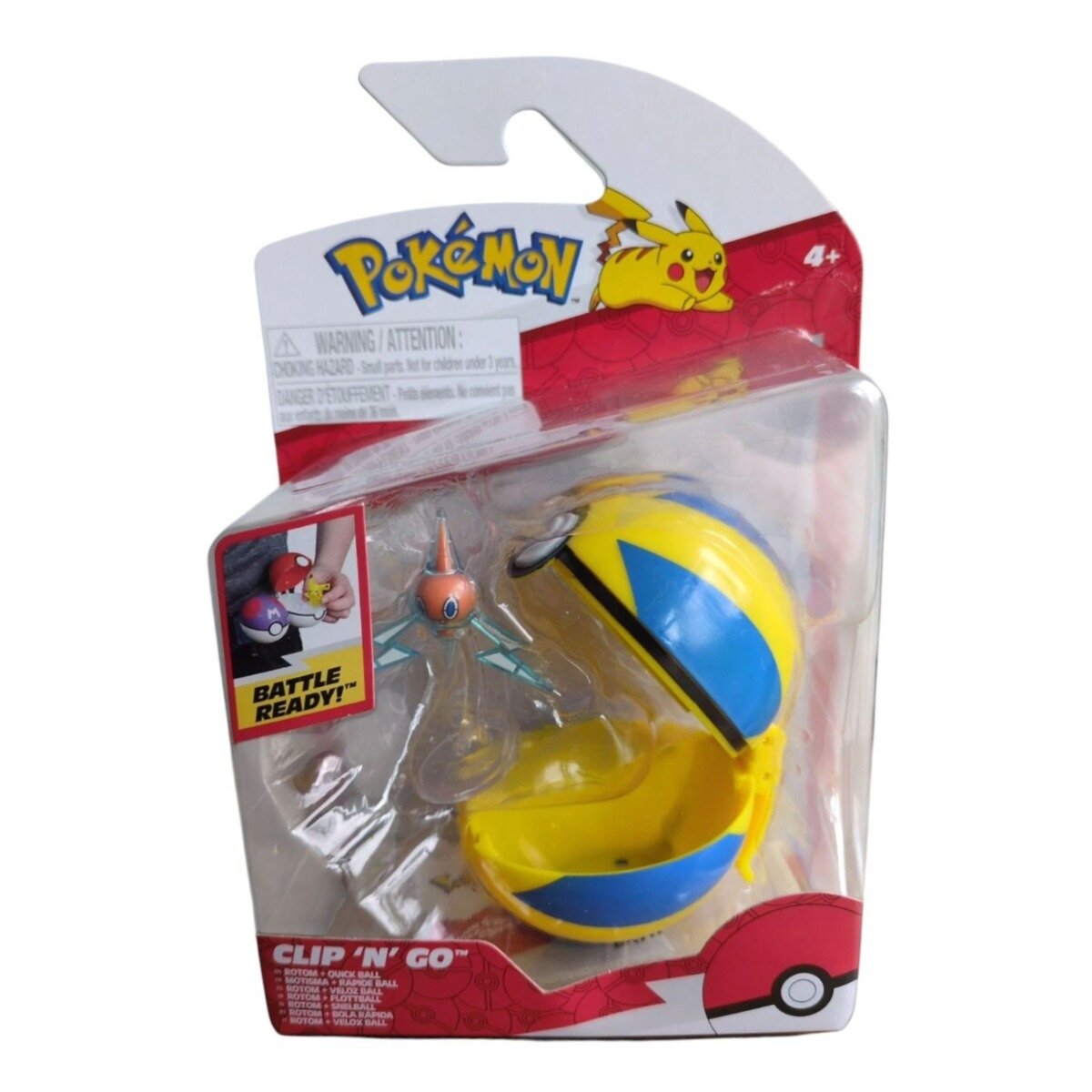 Pokemon Figurina in bila Clip N Go S2 Rotom si Quick Ball