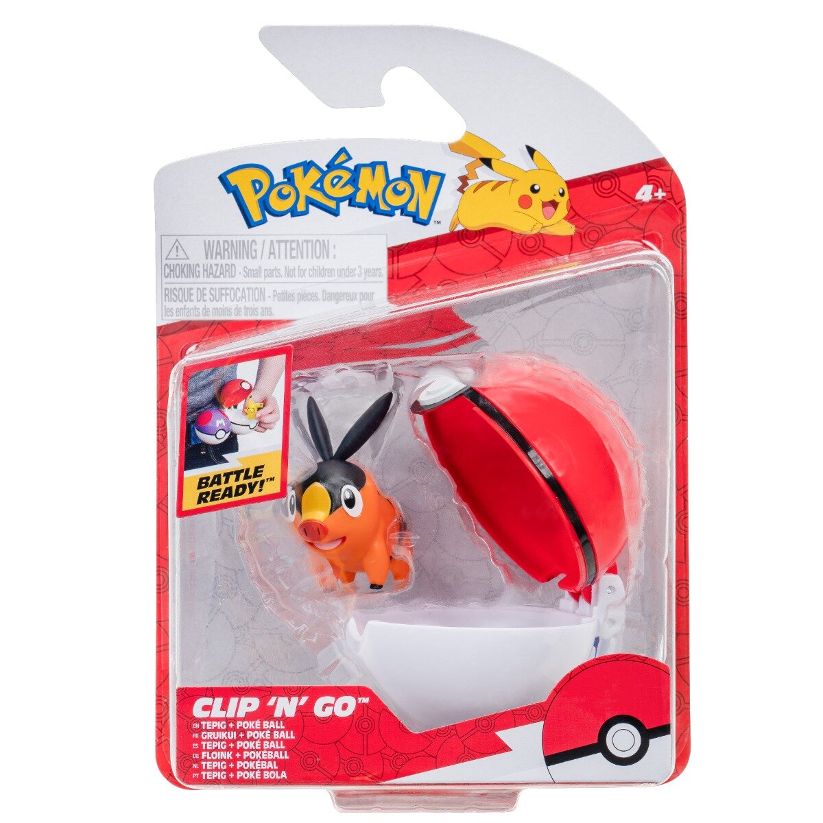 Pokemon Figurina in bila Clip N Go S2 Tepig si Poke Ball