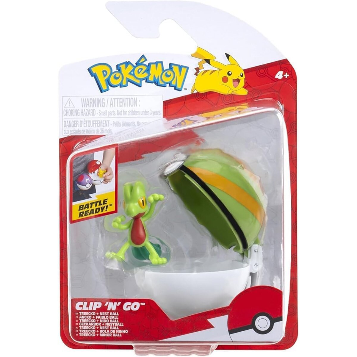 Pokemon Figurina in bila Clip N Go S2 Treecko si Nest Ball