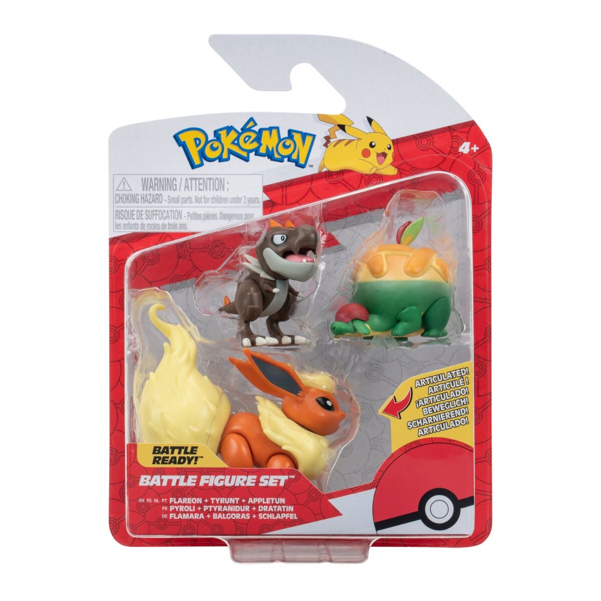 Pokemon Set 3 figurine de actiune Appletun Tyrunt si Flareon