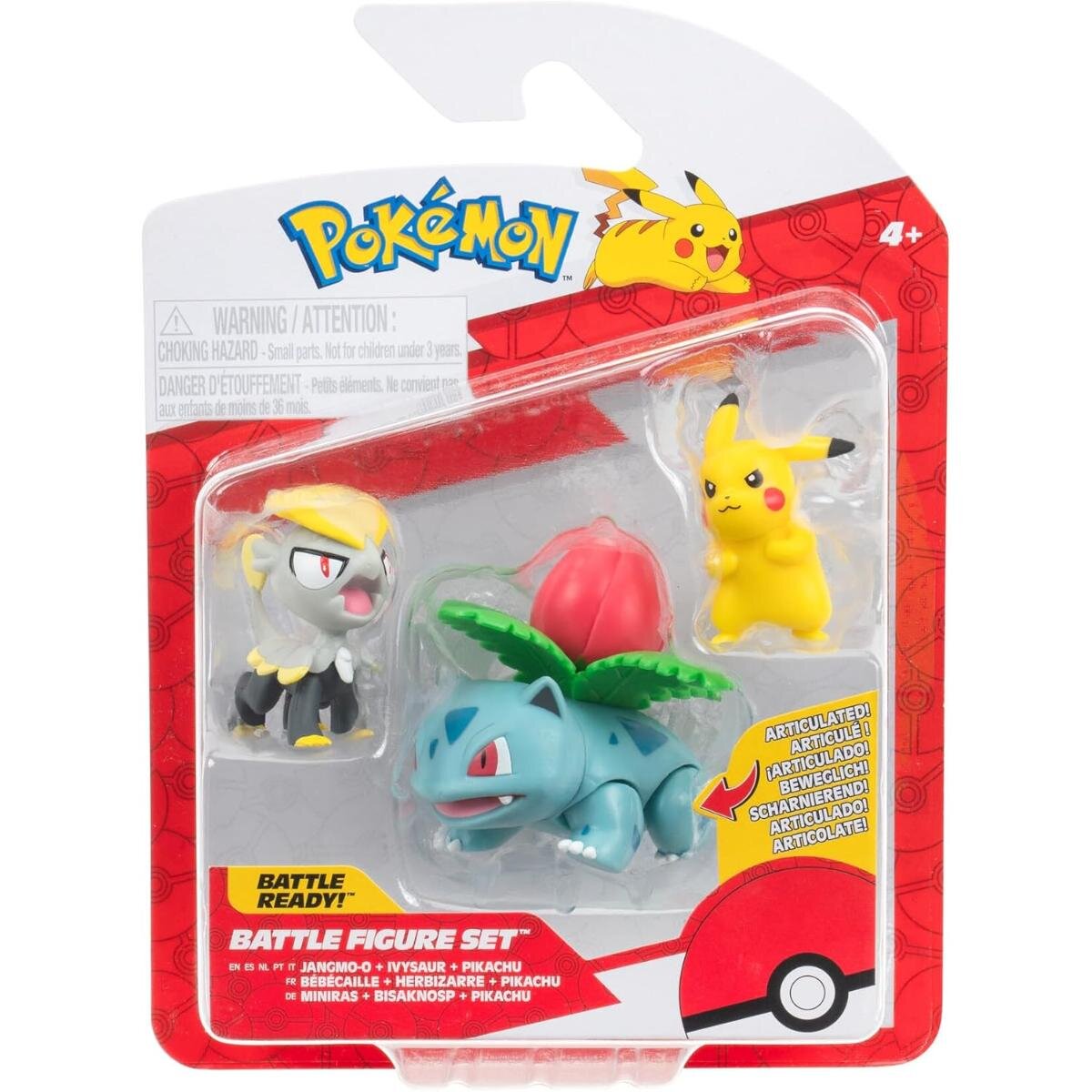 Pokemon Set 3 figurine de actiune Jangmo-O Ivysaur si Pikachu