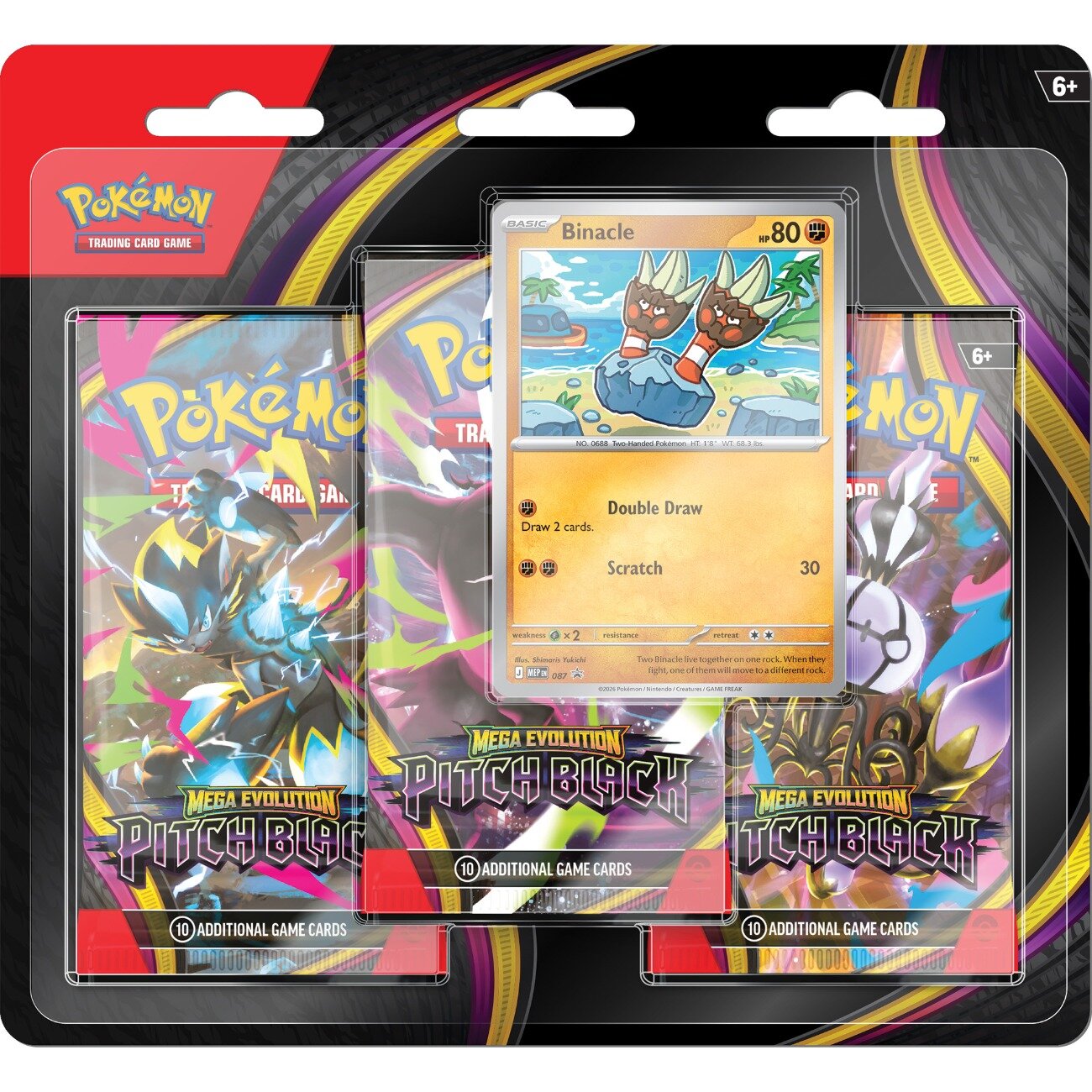 Pokemon Set 3 pachete de carti TCG Mega Evolution Pitch Black Blister Binacle