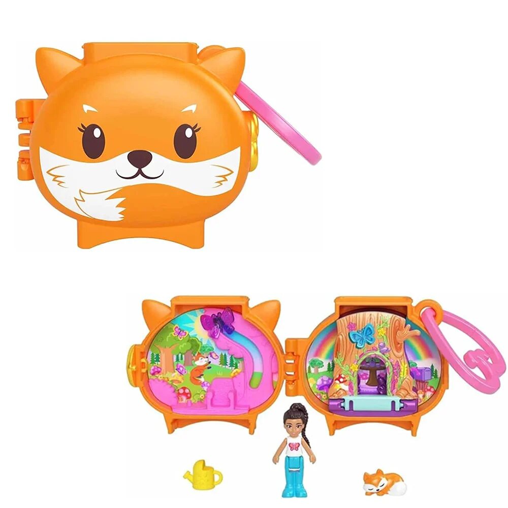 Polly Pocket Mini gentuta in forma de animalut cu accesorii Fox HRD39