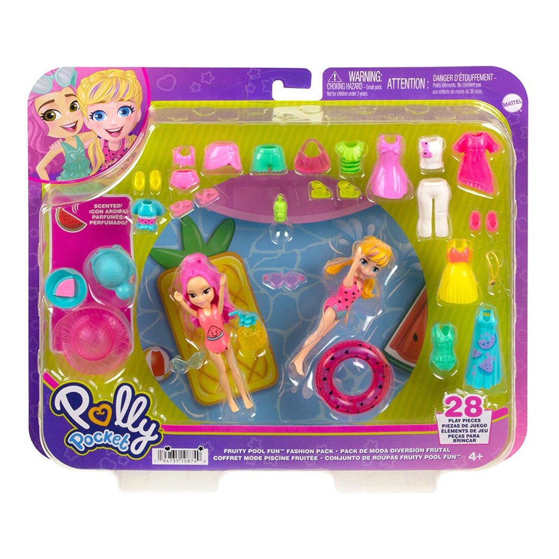 Polly Pocket Set 2 papusi cu haine si accesorii HKV95