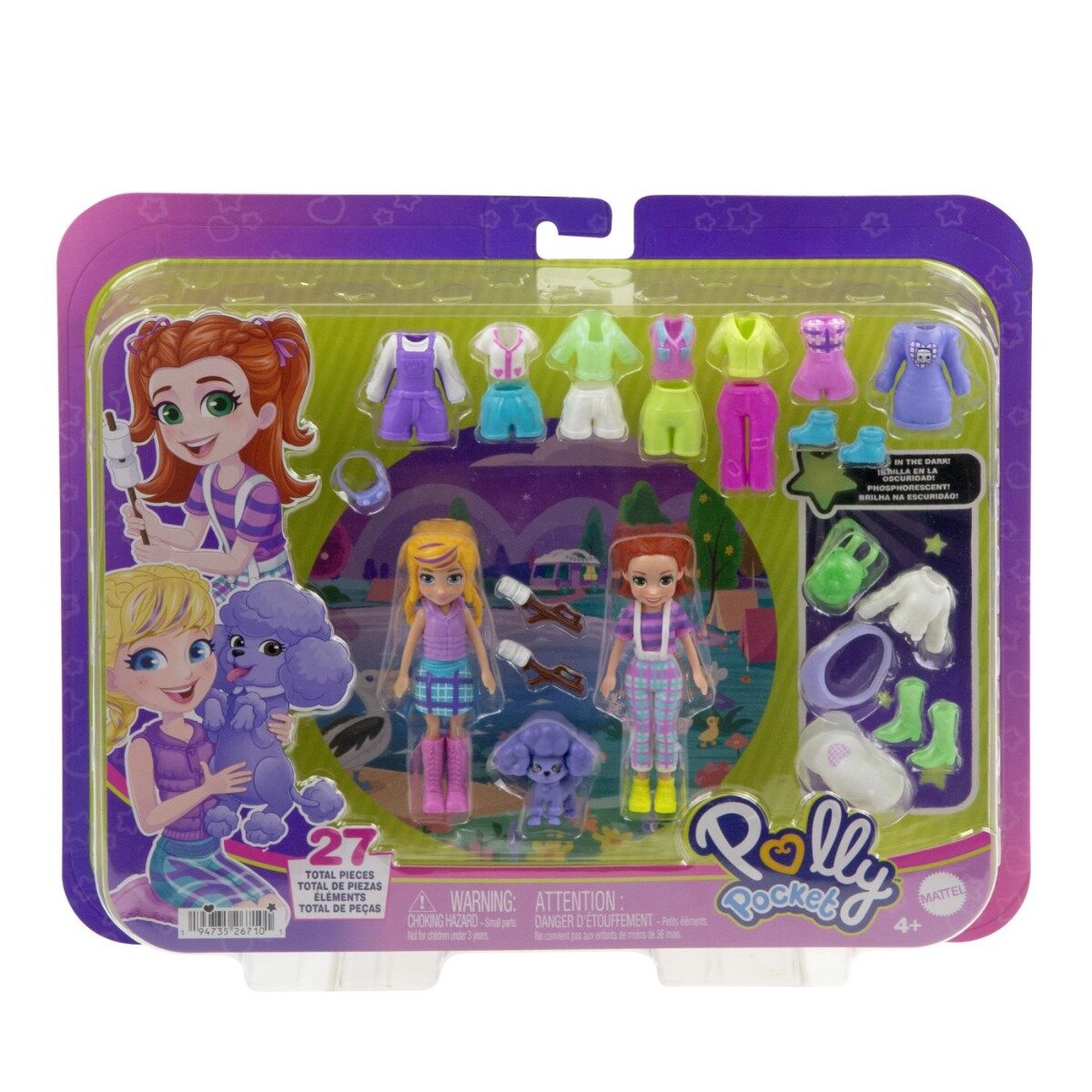 Polly Pocket Set 2 papusi cu haine si accesorii JCB23