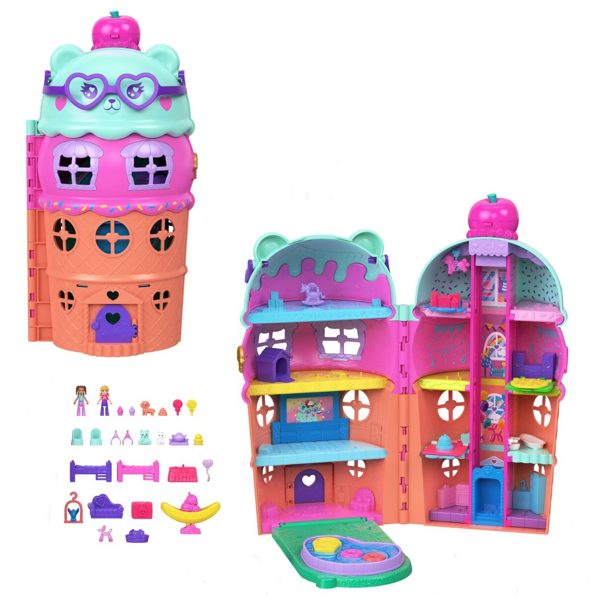 Polly Pocket Set de joaca cu doua papusi Gelato House JFT91