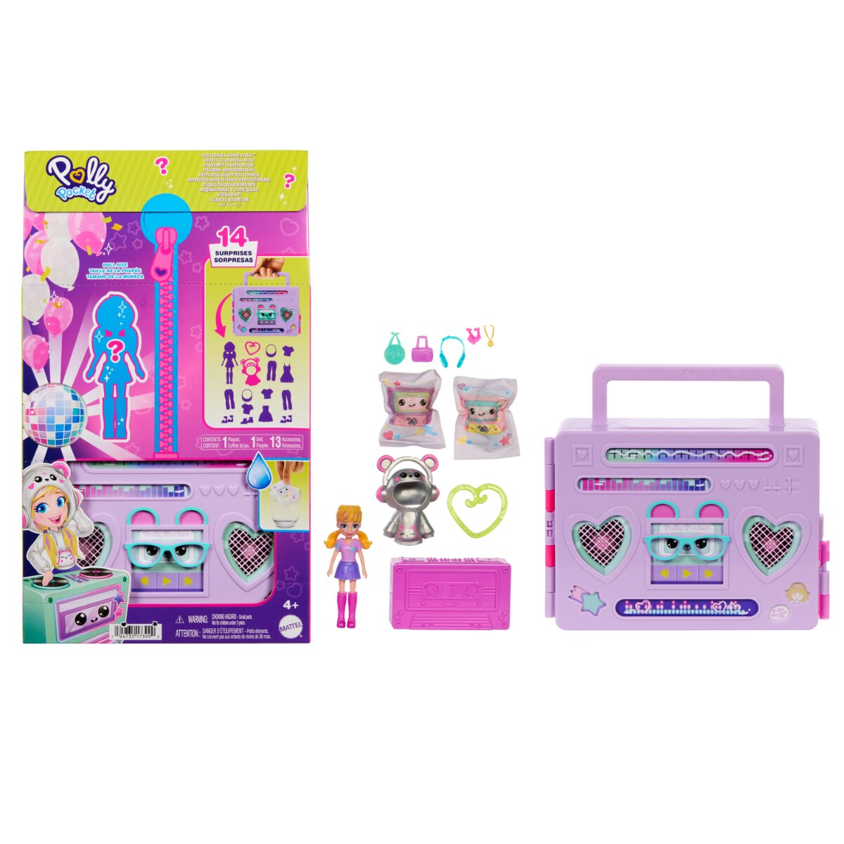 Polly Pocket Set de joaca cu mini papusa Disco Fashion Reveal HRD65