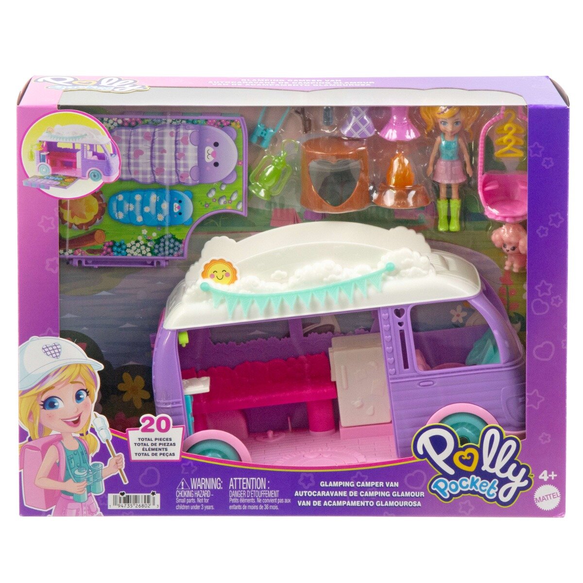 Polly Pocket Set de joaca cu papusa Glamping Camper Van JCC32