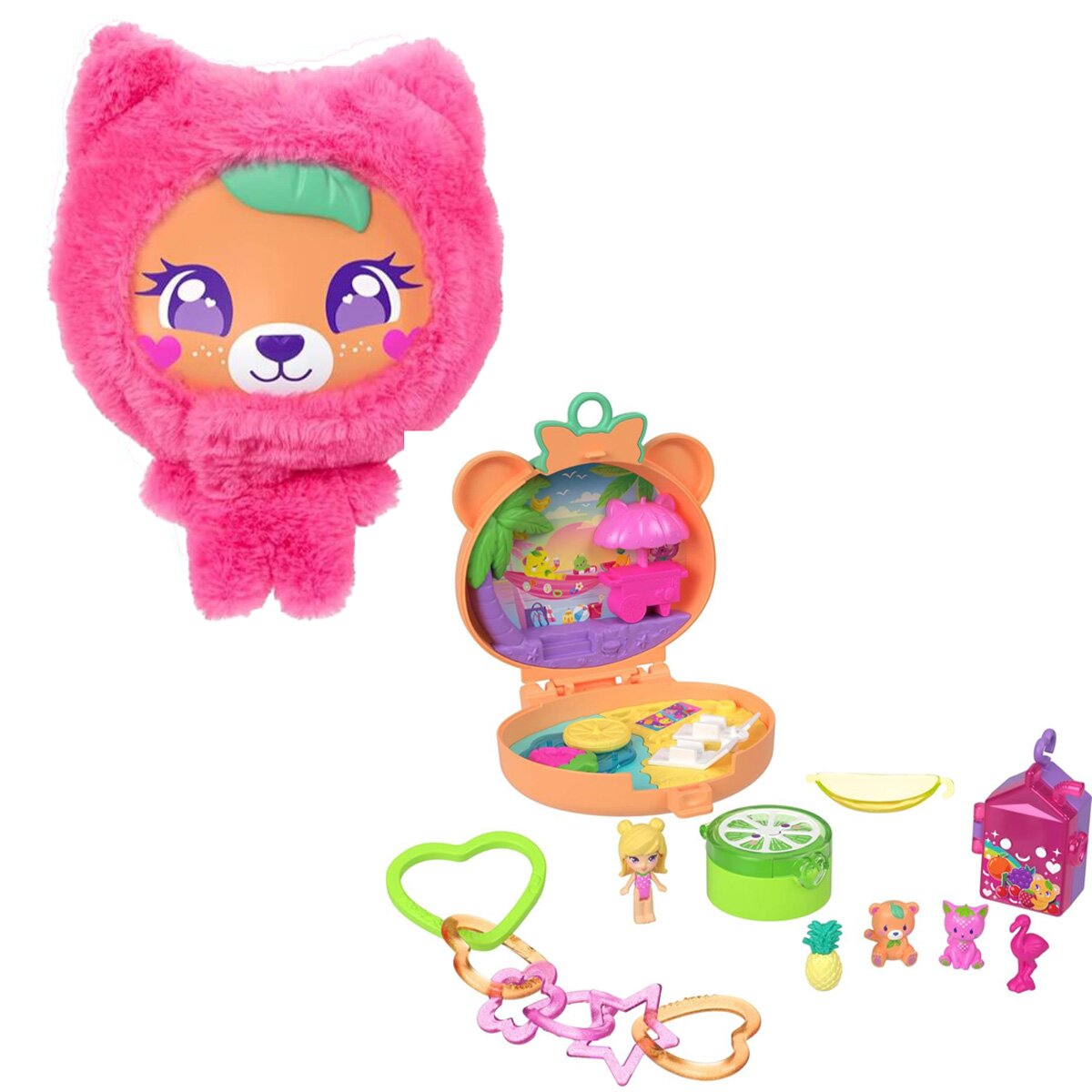 Polly Pocket Set de joaca cu papusa Plushie Bear Compact JKC79