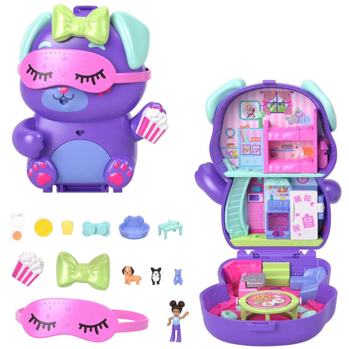 Polly Pocket Set de joaca cu papusa si accesorii in gentuta Festive Puppy JCR38