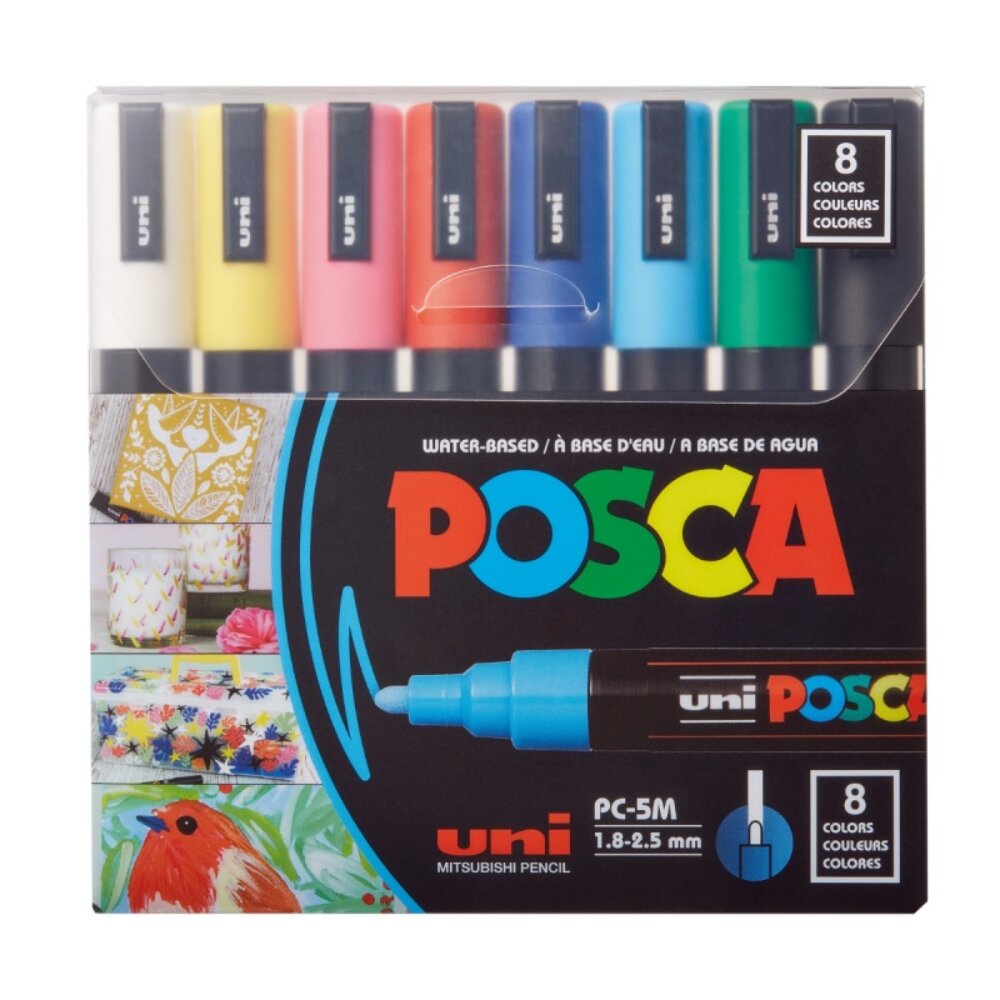 Posca Set markere UNI PC-5M 1.8-2.5 MM 8 culori