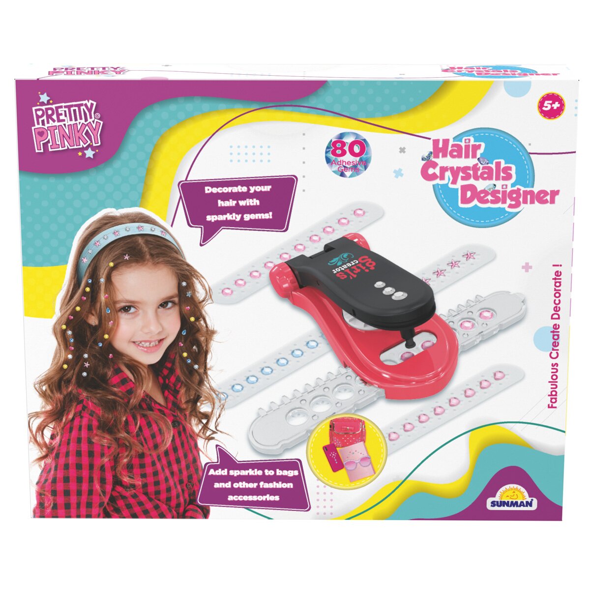 Pretty Pinky Set accesorii pentru par cu cristale