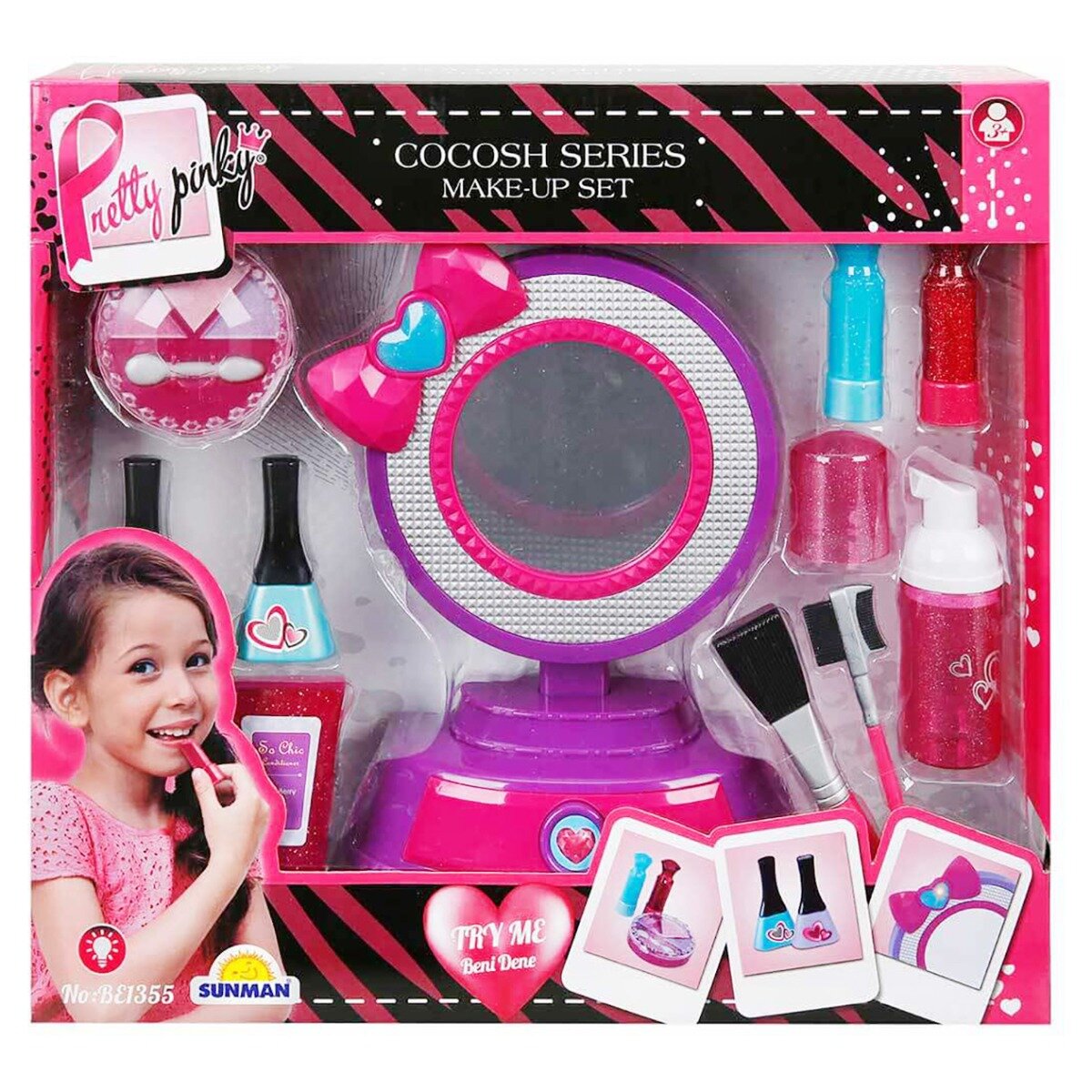 Pretty Pinky Set de cosmetice cu oglinda