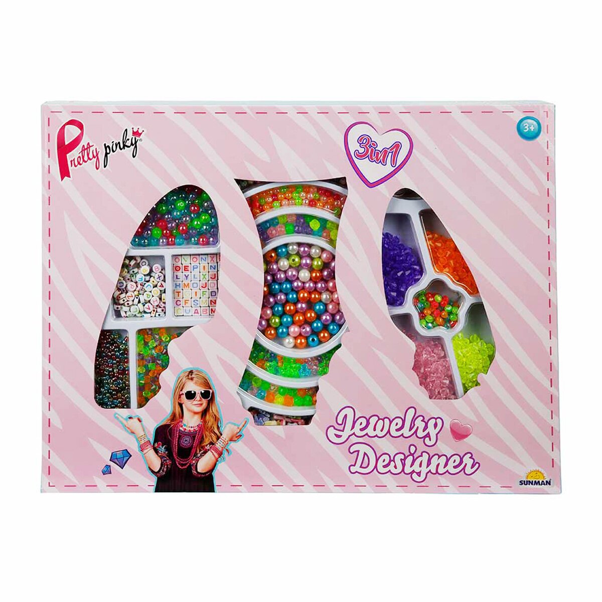 Pretty Pinky Set de creat bijuterii cu margele 3 in 1