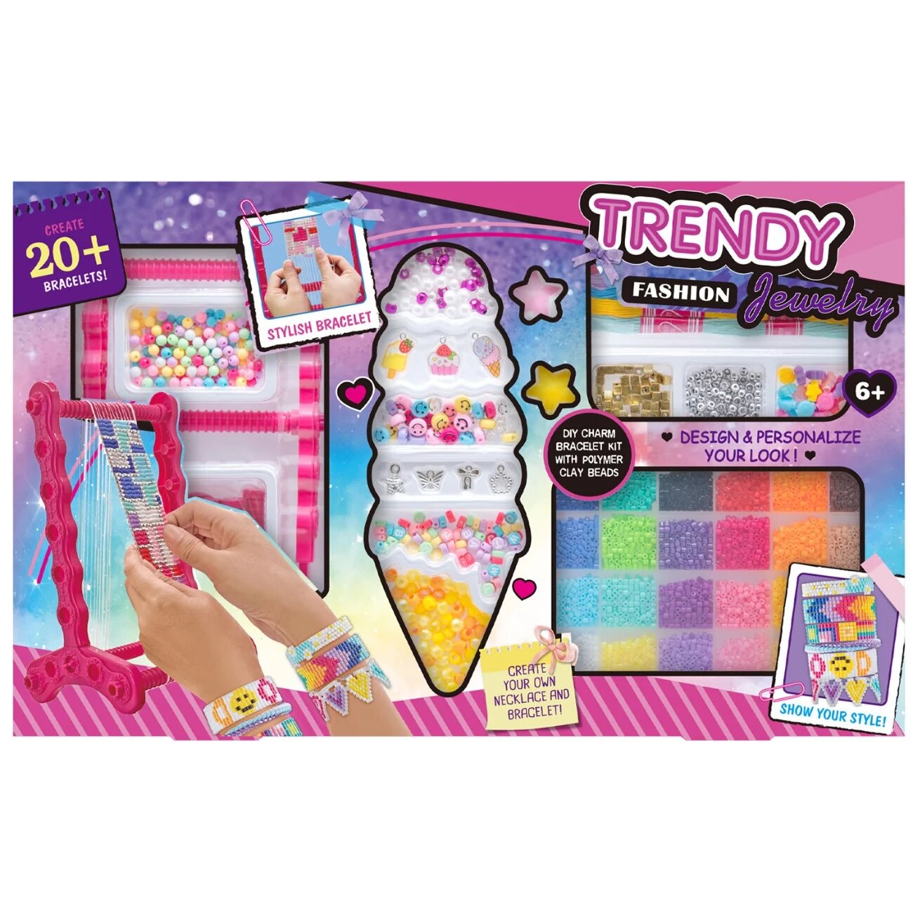 Pretty Pinky Set de creat peste 20 de bratari Trendy Fashion Jewelry