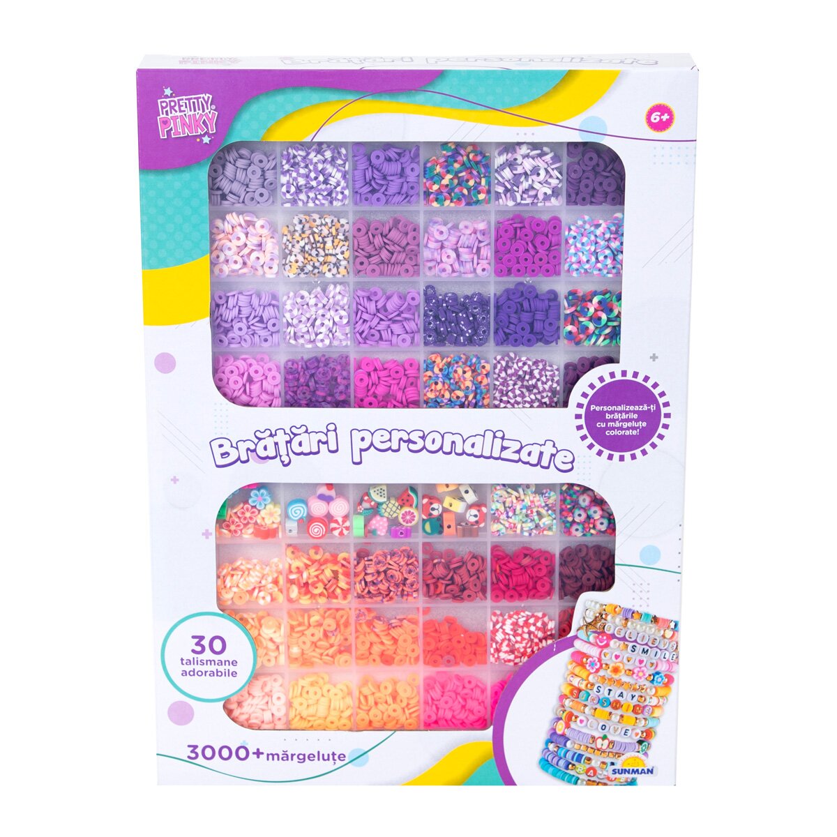 Pretty Pinky Set de creatie cu margele Bratari personalizate