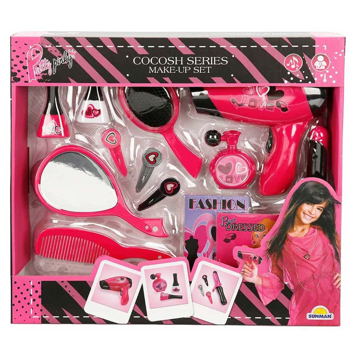 Pretty Pinky Set de infrumusetare cu oglinda de mana