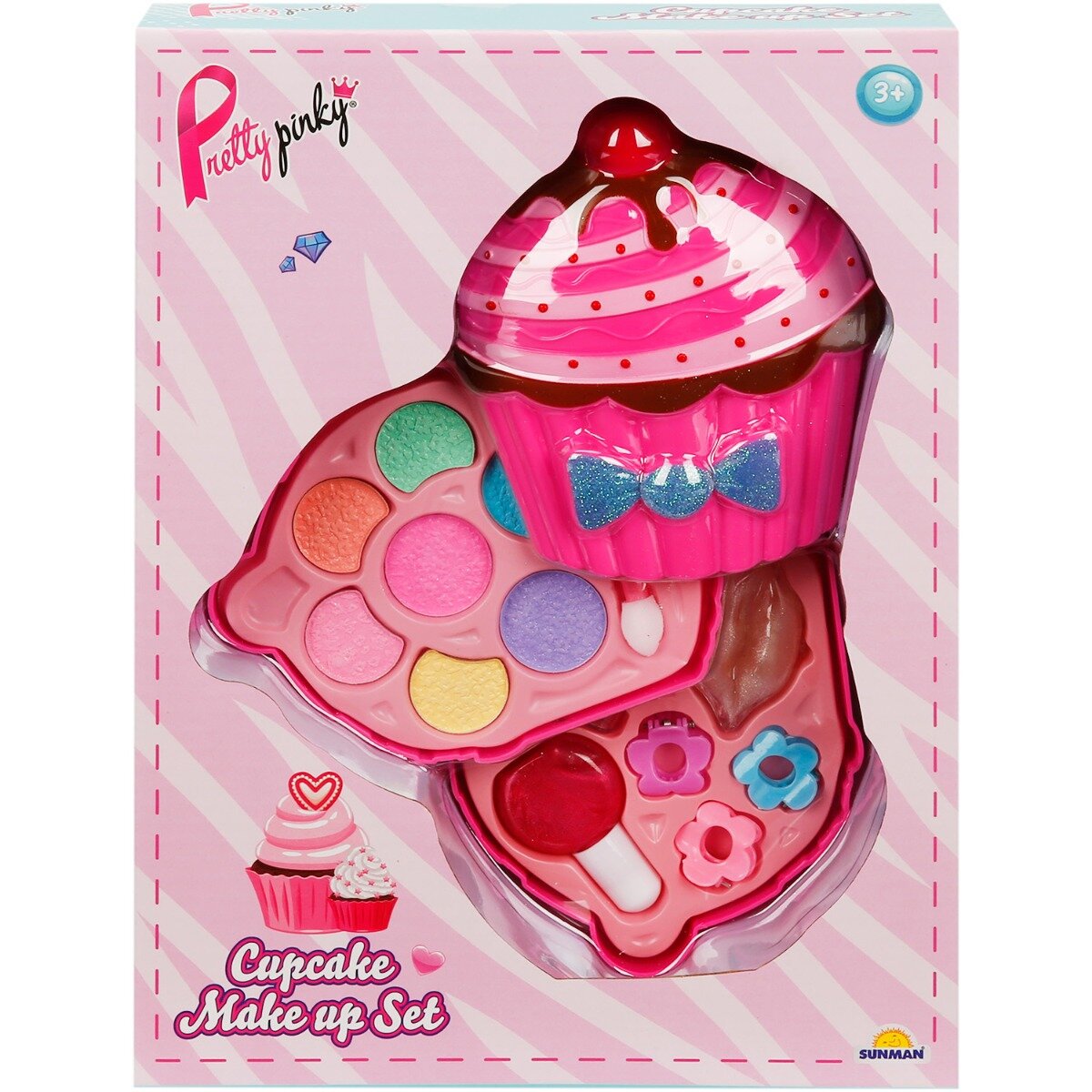 Pretty Pinky Set de machiaj cu 2 niveluri in forma de briosa