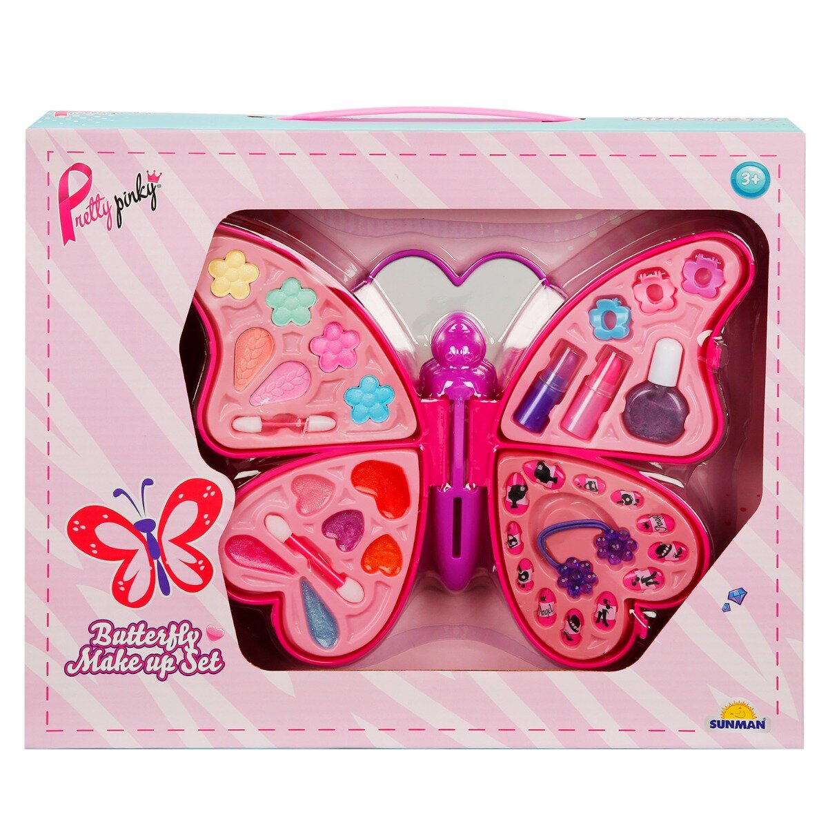 Pretty Pinky Set de machiaj cu 4 straturi in forma de fluture