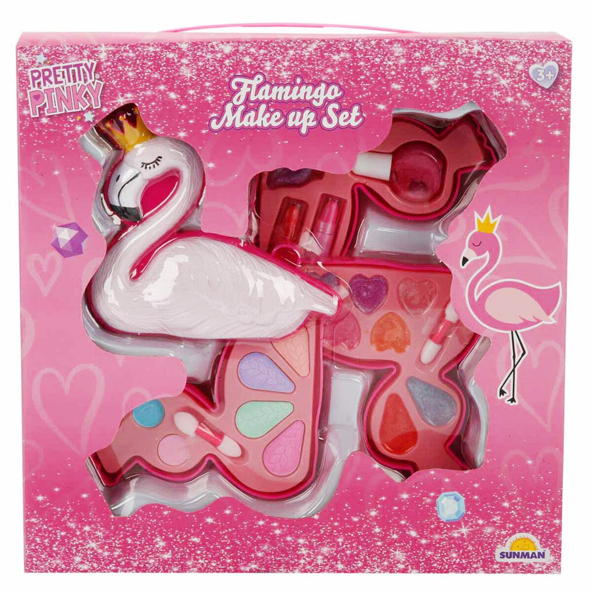 Pretty Pinky Set de machiaj pe 3 niveluri Flamingo