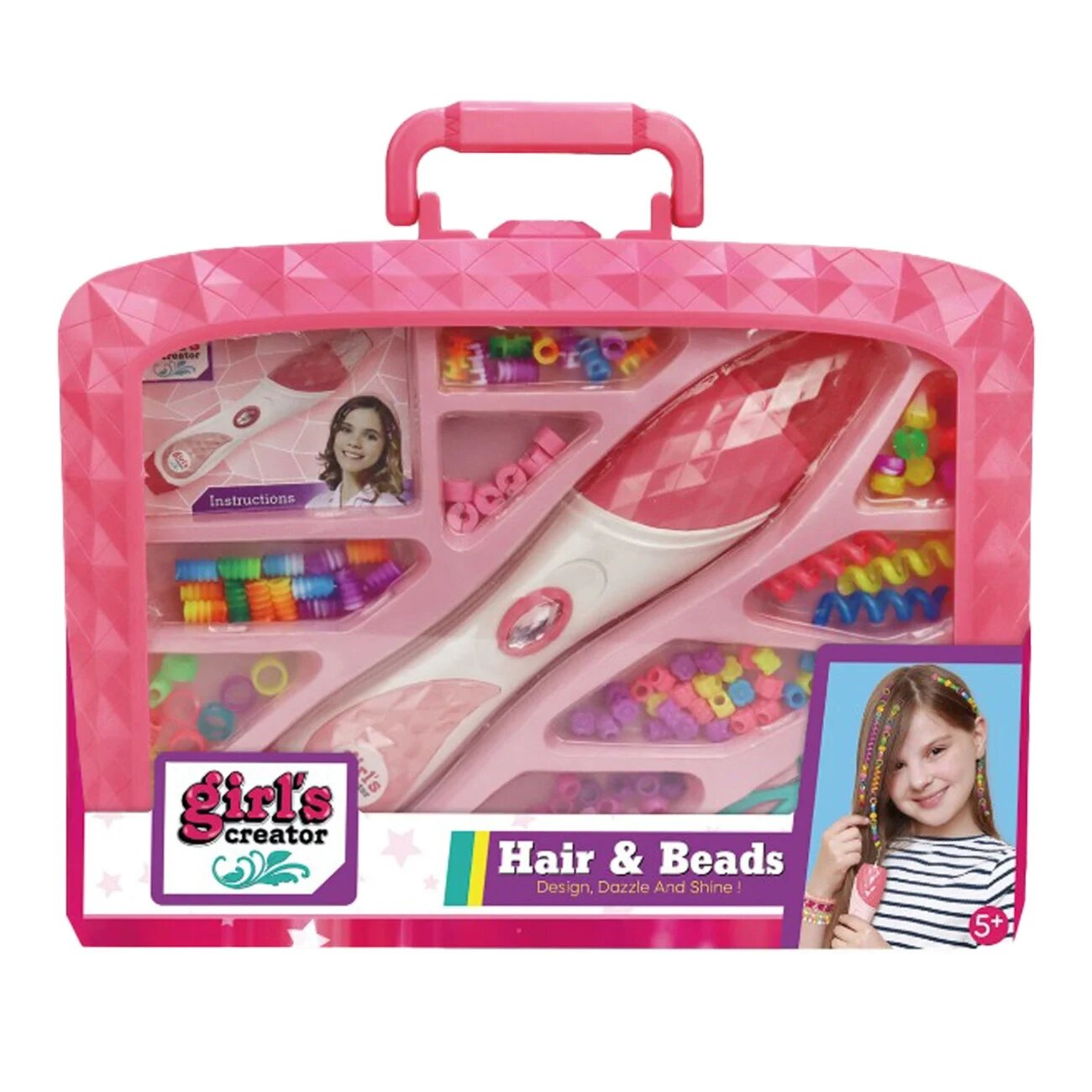 Pretty Pinky Set elastice si margele pentru par Design Dazzle and Shine