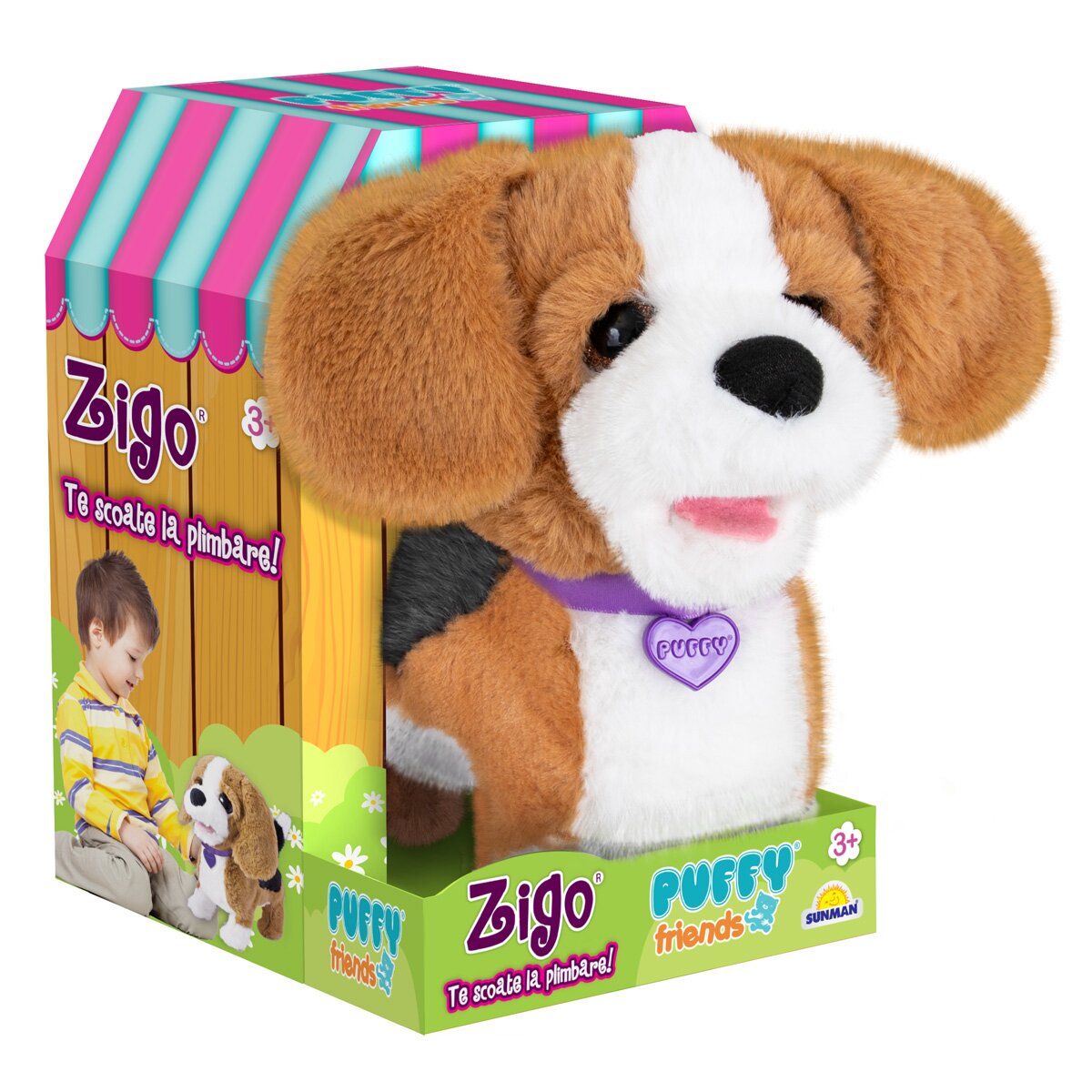 Puffy Friends Jucarie de plus catelusul Beagle Zigo