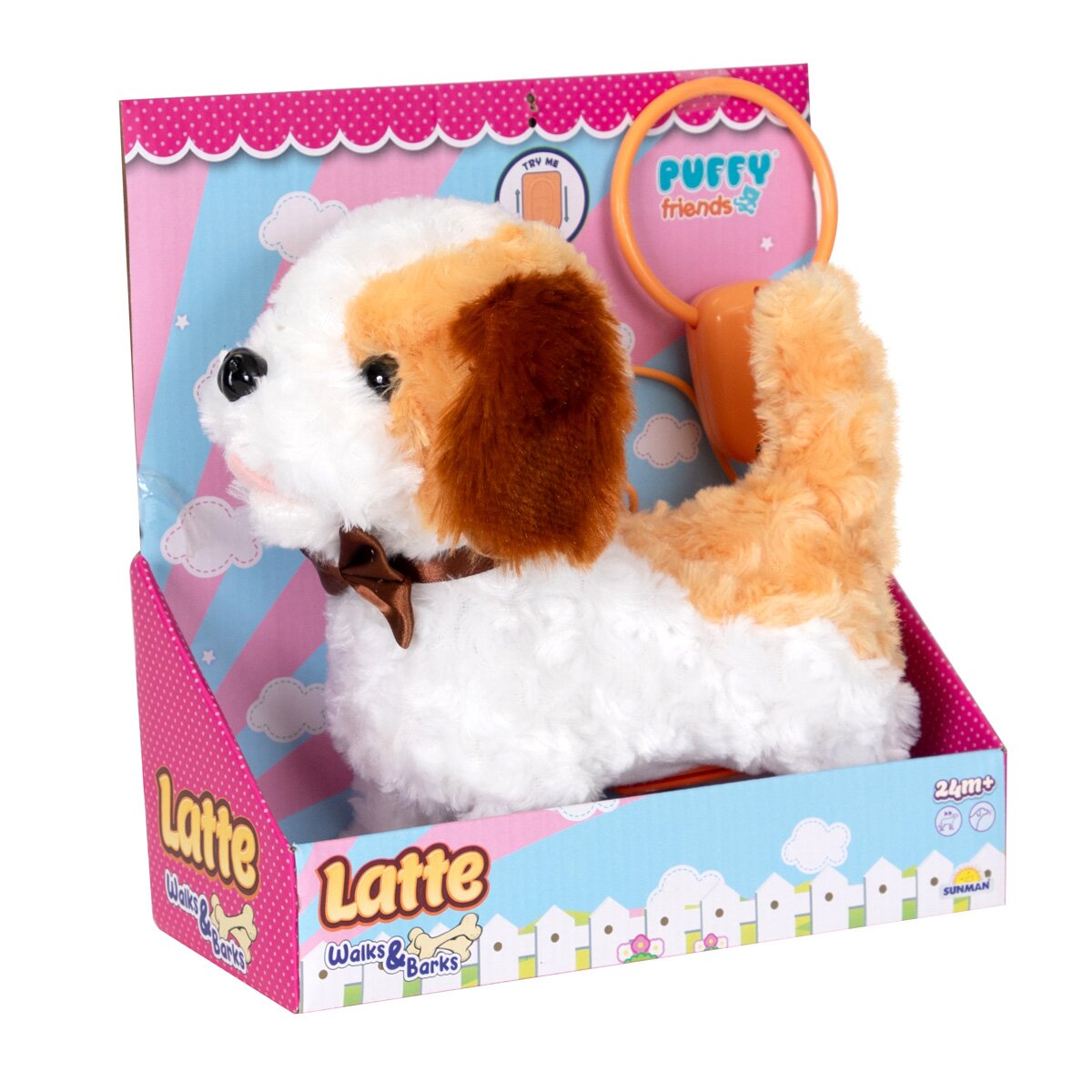 Puffy Friends Jucarie de plus interactiva catelus Latte