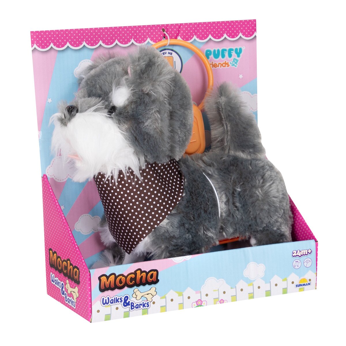 Puffy Friends Jucarie de plus interactiva catelus Mocha