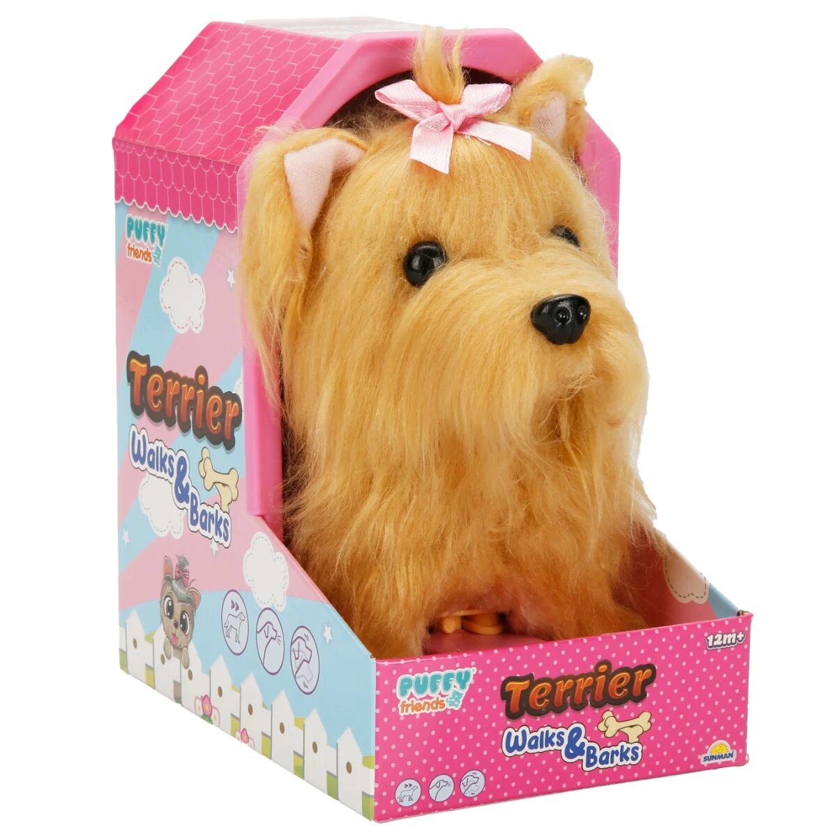 Puffy Friends Jucarie de plus interactiva catelus Terrier
