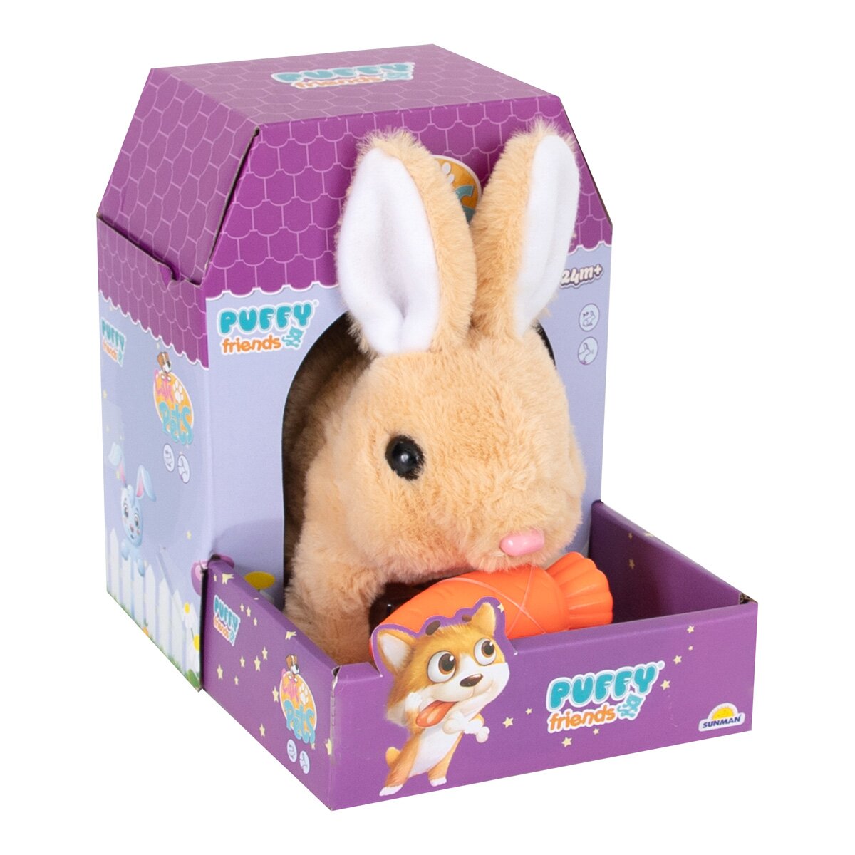 Puffy Friends Jucarie de plus interactiva Iepuras Bej