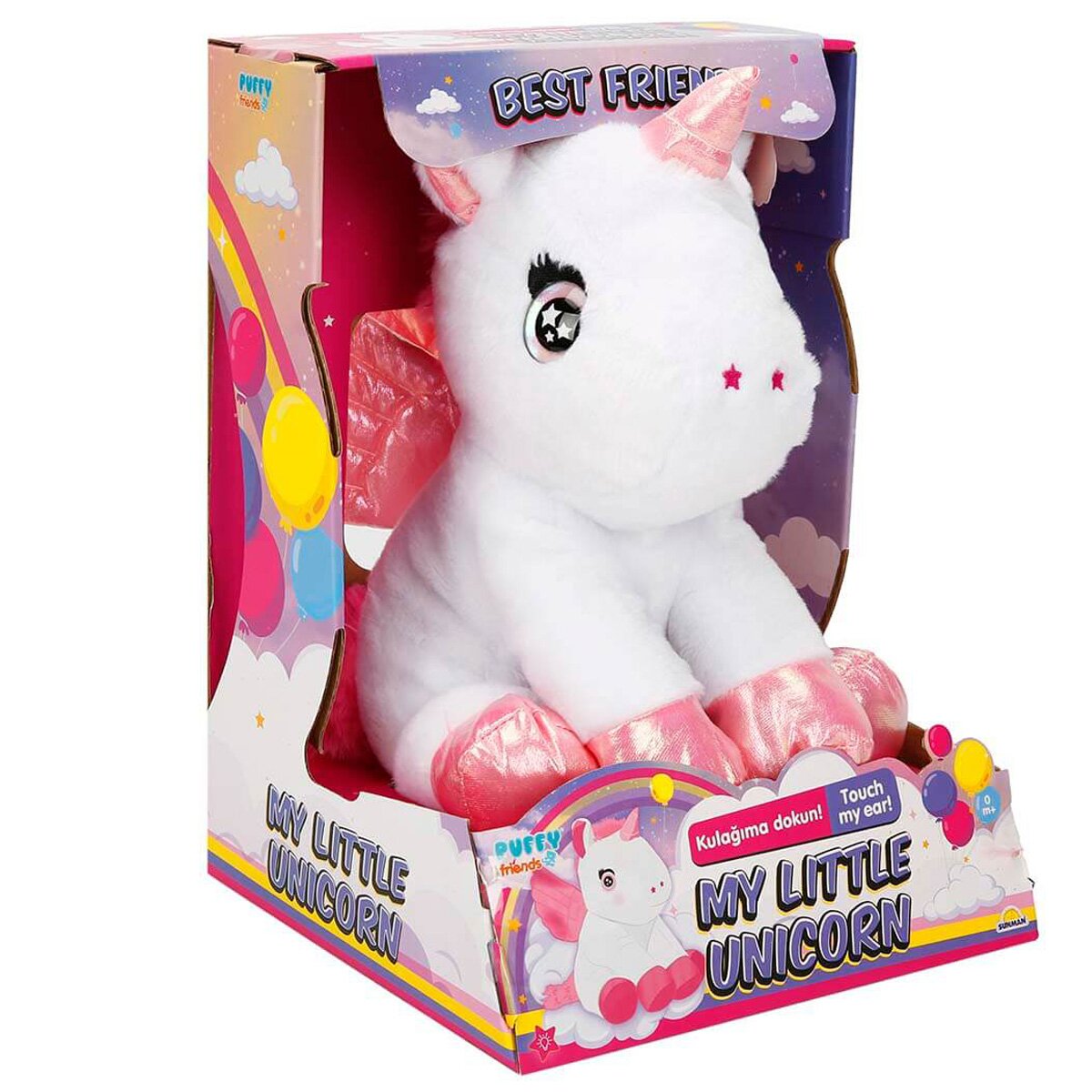 Puffy Friends Jucarie de plus interactiva Micul meu unicorn iluminat